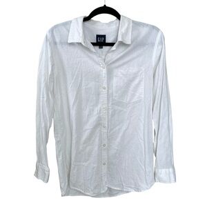 GAP Linen Button Front Long Sleeve Shirt
Blouse White M